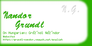 nandor grundl business card